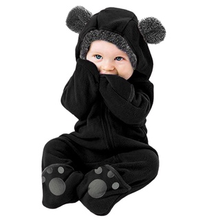 Xtwicex-Macacão De Lã Com Capuz Orelhas De Urso Para Recém-Nascido/Bebê/Menina/Menino