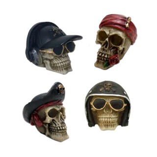 4 cranios pequenos pirata capitao bone capacete