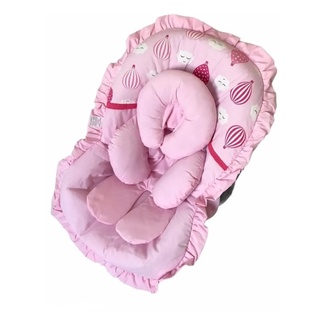 Capa para bebe Conforto Balões rosa com Apoio de Corpo