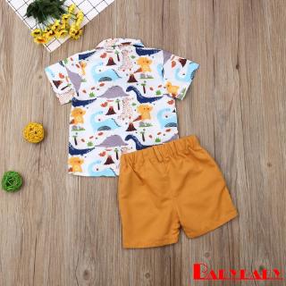 Conjunto Infantil Masculino Camiseta + Short Estampa Dinossauro Moda Verão (5)