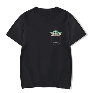 Camiseta Unissex Algodão Baby Yoda Star Wars Fofo Bolso (1)
