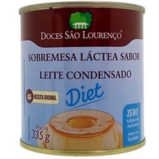 Kit com 10 latas de sobremesa láctea condesado diet 335 gramas São Lourenço