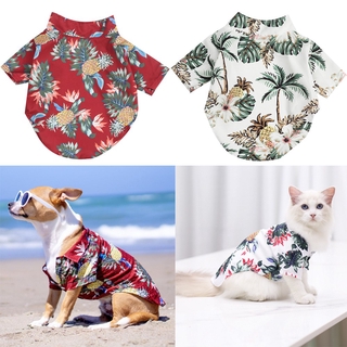 🍒 QINJUE 1Pcs Camiseta/Blusa Polo Estilo Havaiano Para Animais De Estimação/Cachorros/Camisetas Cachorro Verão (9)