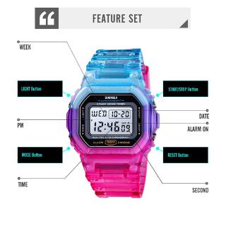SKMEI 1622 Fashion New Gradient Color Silicone Digital Waterproof Sports Wristwatches Watch Student Kids watch (8)