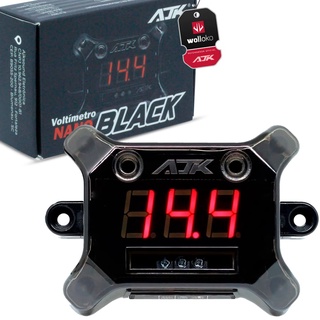 Voltímetro Digital AJK Nano Black 12V 24V Com Display Vermelho