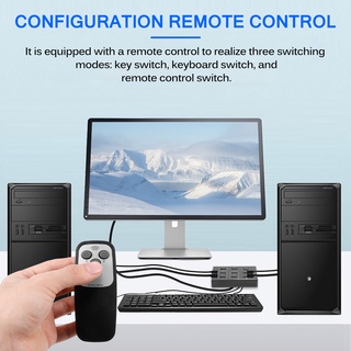 Lanjiangshop KC-KVM201P 4K USB HDMI-Compatible KVM Switch Box Video Display Plug and Play Switch Splitter for 2 PC Sharing Keyboard Mouse Printer (3)