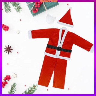 Santa Costume for Men 5pcs Set Red Deluxe Christmas Party Cosplay for Adult Santa Claus Suit (2)