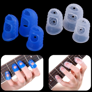4 P S / Conjunto Protetor De Dedos De Silicone Para Ukulele Guitar Guitarra S M L Cor Azul Transparente
