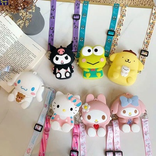 Anime Cão Melody Cinnamoroll Silicone Saco Do Mensageiro Dos Desenhos Animados Bolsa Da Moeda Das Crianças Bonito Mini Bag Para Presente