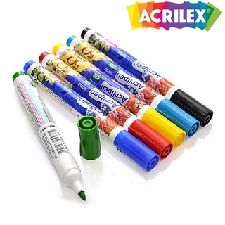 Caneta para tecido Acrilpen Acrilex - Caneta de tecido preta e coloridas unidades