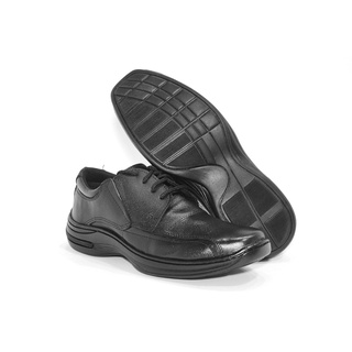 Sapato Social Masculino Ortopédico Confort Antistress Confortável Couro Legitimo Solado Costurado Preto Marrom