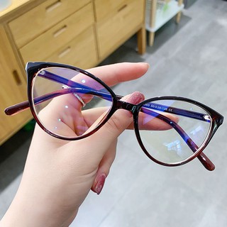 Óculos Femininos Anti Claro Azul Olho De Gato Transparente Para Computador
