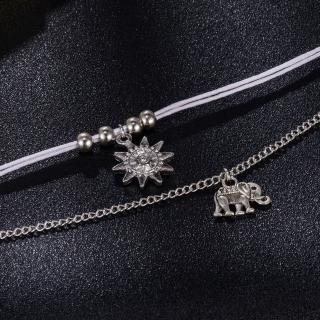 Fashion Vintage Star Elephant Anklets Bracelet For Women Boho Pendent Double Layer Anklet Bohemian Foot Jewelry Gift (6)