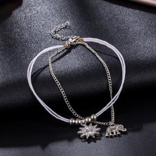 Fashion Vintage Star Elephant Anklets Bracelet For Women Boho Pendent Double Layer Anklet Bohemian Foot Jewelry Gift (4)