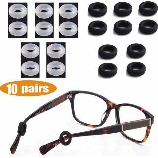 10 Pares De Silicone Flexível Anti-Derrapante Para Óculos Mini Redondos/Suporte De Sol Unissex Confortável Com Alça/Travas (7)