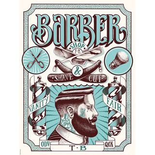 Adesivo decorativo para Barbearia barbershop - 20x30 cm - auto colante