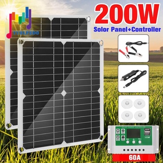 Kit Painel Solar 200W 60A 12V Carregador De Bateria Com Controlador Caravan Barco