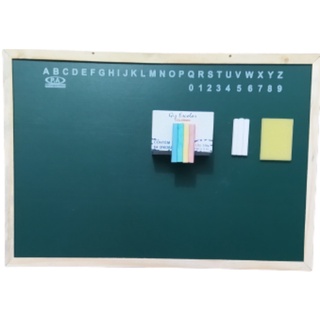 Lousa Estudo Madeira P Infantil Apagador + 1 caixa de GIZ Colorido