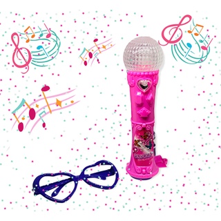 Brinquedo Microfone Karaokê infantil Som Luz + Óculos De Brinde