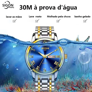 Relógio Relógios de homem Relógios luminosos masculinos À prova d'água Relógios de quartzo masculinos Ultra-fino Calendário duplo Relogio (3)