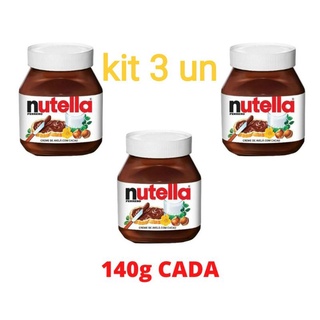 kit 3 un Nutella creme de avelã com cacau 140g cada