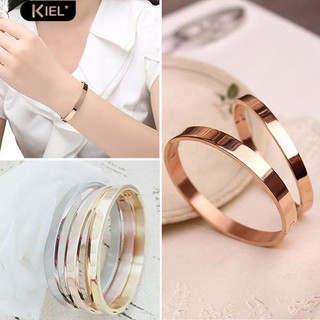 Bracelete Simples De Aço De Titânio Unissex | ′′′Women Men Simple Titanium Steel Plain Cuff Bangle Bracelet Xmas Gift Jewelry