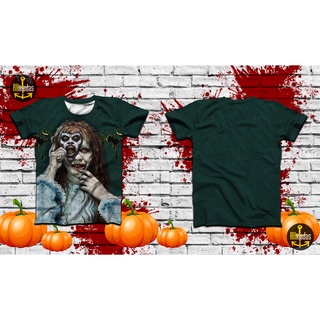 Camisa estilo camiseta mona regan o exorcista mascara filme geek terror halloween