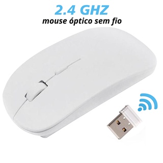Mouse Sem Fio Branco Compatível Notebook E Computador 2.4 Ghz 800 1200 1600 DPI