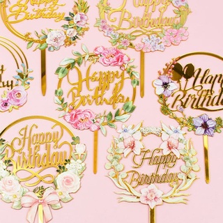 Topo de bolo Material acrílico proposta de casamento feliz aniversário decoração