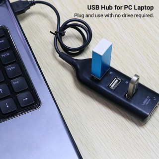 4-Ports USB Hub 1-Meter Portable USB 2.0/1.1 Splitter Supports Charging 480Mbps High Speed Data Transfer Rate for PC Lap