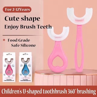 Escova De Dentes Infantil Em Silicone Flexível 360o De 2-6 Anos