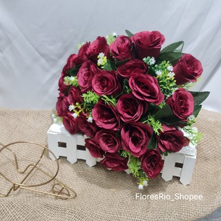 buquê de rosa grande com 24 flor artificial P/ Decoração Casamento, Arranjos, Decorar Festas