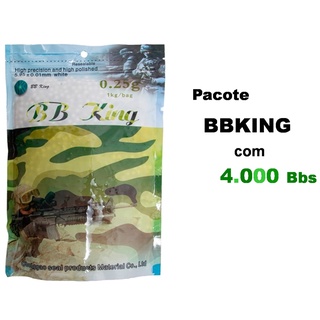 Pacote BBKing 4.000 Unidades 0,25g 6mm Airsoft Bolinhas BBs Esferas PVC