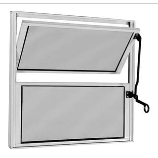 janela vitro banheiro alumínio natural 40x40