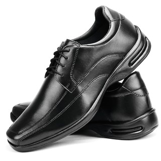 Sapato Social Masculino SapatoFran Conforto Bico Quadrado - Preto e Marrom (2)