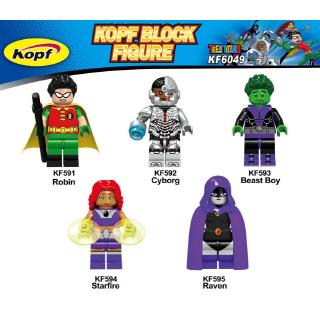 Blocos De Construção Lego Brinquedos Kf6049 Robin Raven Minifigures Starfire