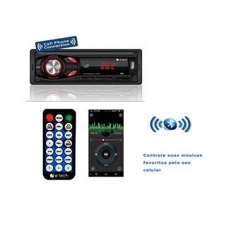 Radio Para Carro Som Automotivo Mp3 Fm Usb Bluetooth com Controle Remoto