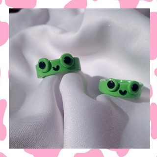 anel sapinho verde aesthetic fofo/anel kawaii