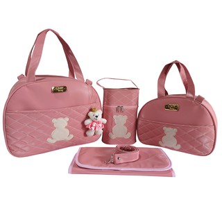 kit de bolsa de bebê saída de maternidade rosé 4pçs (1)