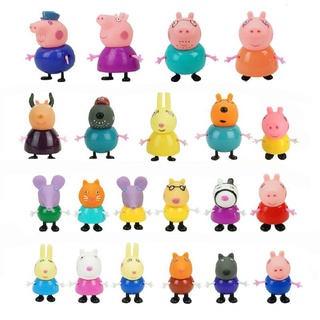 25 Pcs Peppa Pig Família Amigos Emily Rebecca Suzy Figuras De Ação Brinquedos De Presente De Natal