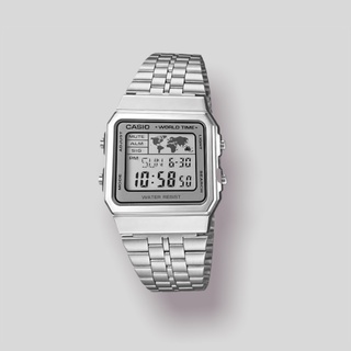 Relógio Casio Vintage A500W World Time Mapa Mundi Unissex