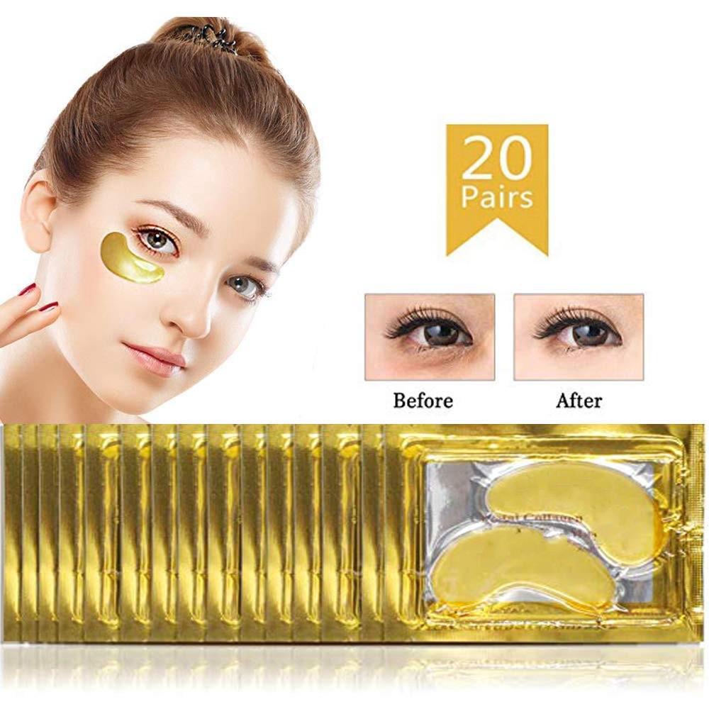 1 Par Máscara De Colágeno De Ouro / Cristal / Gel Antirrugas / Olheiras / Olheiras | 1 Pair Crystal Gold Collagen Gel Anti-Wrinkle Dark Circle Under Eye Patches Mask Pad