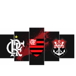 Quadros Decorativo Mosaico 5 Peças Decorativo Flamengo Mdf Full Hd