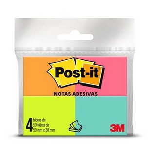 Post-it Blocos de Notas Adesivas Tropical - Pct com 4 Blocos