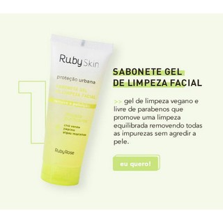 Sabonete Gel de Limpeza Facial Proteção Urbana - Ruby Rose