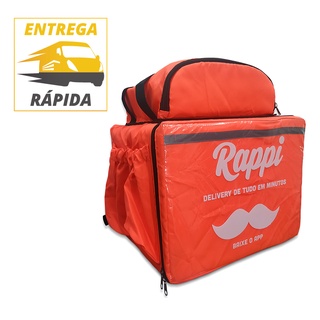 Bolsa Mochila Rappi De Entrega Bag Nylon Com Isopor Delivery Motoboy Entregador Restaurante - Envio Imediato