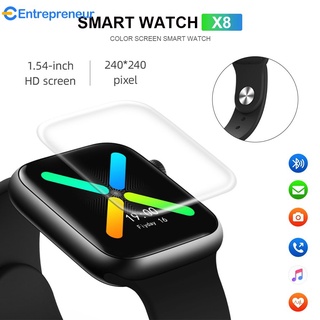 【ESTOQUES PRONTÁVECIAÇO-X8 T500 Relógio inteligente Bluetooth tela de toque esporte Smartwatch monitoramento do coração Android IOS [EN]