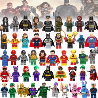 Super Heroes Minifigures Batman Superman Aquaman Wonder Woman Flash Justice League Building Blocks Toys Gifts