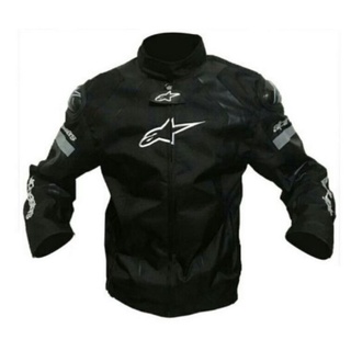 Jaqueta de motocicleta preta com protetor de ombro