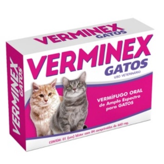Vermicida Oral p/ Gatos VERMINEX 4 Comprimidos
